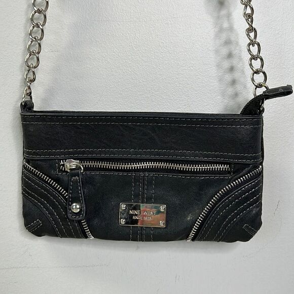 Nine West Black With Silver Tone Chain - Picture 1 of 7